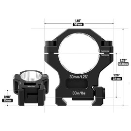 Кольца Discovery Scope Mount Rings 7075AL 30 мм Medium на Picatinny (M240504), изображение 3