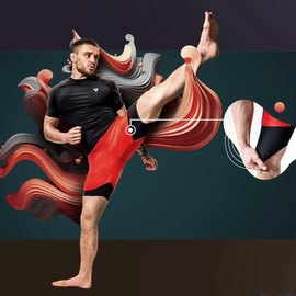 Шорты MMA компрессионные RDX T16 2 в 1 Red/Black L (MSC-T16RB-L), Цвет: Красный, Размер: L, изображение 4