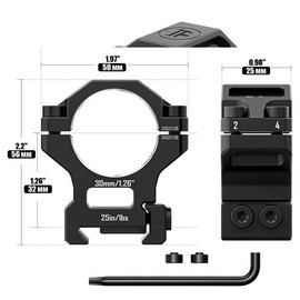 Кольца Discovery Scope Mount Rings 6061 Series 30 мм Medium на Picatinny (M240604), изображение 3