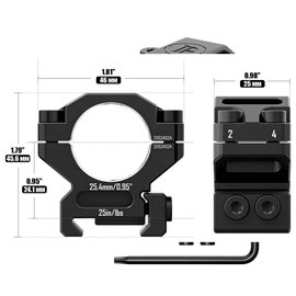 Кольца Discovery Scope Mount Rings 6061 Series 25.4 мм Low на Picatinny (M240601), изображение 3