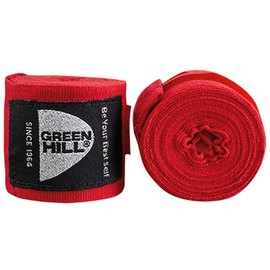 Бинты боксерские Green Hill Polyester 3,5 м красные (ВР-6232c), Цвет: Красный, Длина бинта: 3.5 м