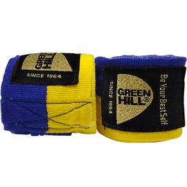 Бинты боксерские Green Hill Cotton 3,5 м желто-синие (ВС-6235с), Цвет: Жёлтый/Синий, Длина бинта: 3.5 м