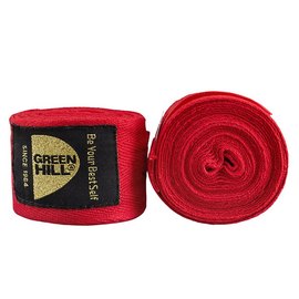 Бинты боксерские Green Hill Cotton 4,5 м красные (ВР-6235d), Цвет: Красный, Длина бинта: 4.5 м