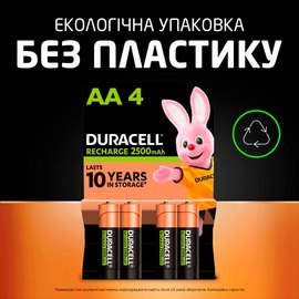 Аккумуляторная батарейка Duracell AA 2500 mAh 1х4 шт (6486621), изображение 6