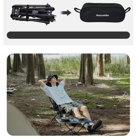 Кресло складное Naturehike Clamshell 001 Triangle Folding Moon Chair черный (6975641880608), изображение 4