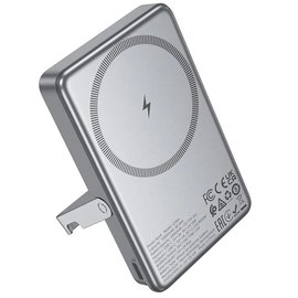 Повербанк HOCO Q36A Sunlight PD20W magnetic suction+holder 10000 mAh Grey (6942007644891), изображение 3