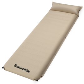 Килимок самонадувний Naturehike CNK2450WS020 одномісний з подушкою, бежевий (6927595712719)