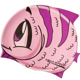 Шапка для плавания Aqua Speed Zoo Fish 5528 детская, розовая рыбка OSFM (115-fish)