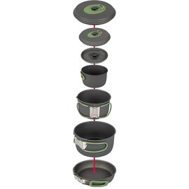 Набор посуды Bo-Camp Explorer 4 Pieces 19 Hard Anodized Grey/Green (2200241)