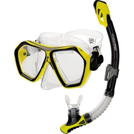 Маска и трубка для плавания Aqua Speed Blaze + Borneo 60320 желтый/черный OSFM (618-18)
