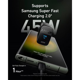 Зарядное устройство Anker PowerPort 313 45W PD + PPS USB-C черный (A2643G11)