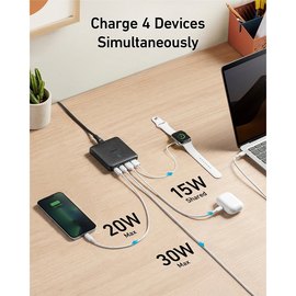 Зарядное устройство Anker PowerPort 543 Atom III Slim 4 65W 2&2xUSB-C PIQ3.0 (A2046G12)