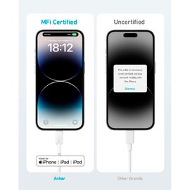 Кабель Anker 322 USB-C to Lightning 0.9 m Nylon белый (A81B5H21/A81B5G21)