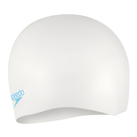Шапочка для плавания Speedo Plain Moud Silc Cap JF/JM/JU детская, белая (8-7099017621), изображение 2