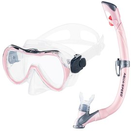 Маска и трубка для плавания Aqua Speed Aura + EVO 9948 розовый, детская One Size (605-03), Цвет : Розовый