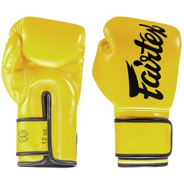 Боксерські рукавички Fairtex BGV14 Yellow 12 ун (BGV14_12oz_Yellow), Вага: 12 унцій, Колір: Жовтий