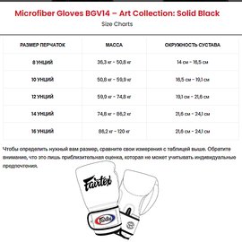 Боксерські рукавички Fairtex BGV14SB Black 10 ун (BGV14SB_10oz_Black), Вага: 10 унцій, зображення 4