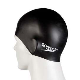 Шапочка для плавания Speedo Flat Silicone Cap AU взрослая, черная (8-709910001), Цвет*: Чёрный, изображение 2