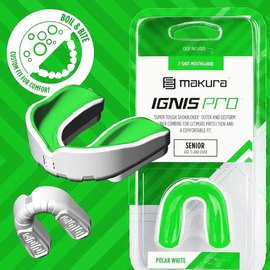 Капа для бокса Makura Ignis (возраст 11+) White/Green (art.6017514051), Цвет: Зелёный/Белый, изображение 2