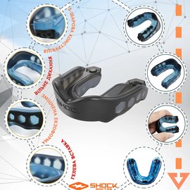 Капа для бокса Shock Doctor Gel Max (возраст 11+) Black (art. 6210-BK-AD), Цвет: Чёрный, изображение 4