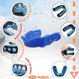 Капа для бокса Shock Doctor Gel Max (возраст 11+) Blue (art. 6150-BLU-AD), Цвет: Синий, изображение 4
