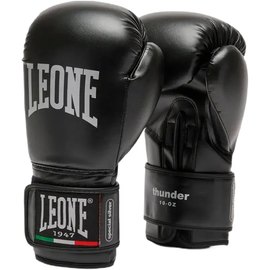 Боксерские перчатки Leone GN383 Thunder Black 16 ун. (GN383_Black_16oz), Вес: 16 унций, Цвет: Чёрный
