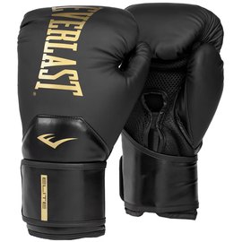 Боксерські рукавички Everlast Elite 2 Boxing Gloves чорний/золотий 14 унц (P00003272), Вага: 14 унцій, Колір: Чорний