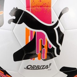 Мяч футбольный Puma Orbita 6 MS белый/черный/розовый size 5 (084335-13), изображение 2