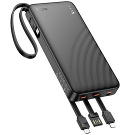 Повербанк HOCO Night tide J146 with 4 cables 10000 mAh Black (6942007645898), Ёмкость: 10 000 mAh, Цвет : Чёрный, изображение 3