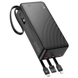 Повербанк HOCO Night tide J146B with 4 cables 30000 mAh Black (6942007645935), Ємність: 30 000 mAh, Колір: Чорний, зображення 4