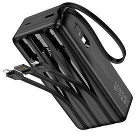 Повербанк HOCO Night tide J146B with 4 cables 30000 mAh Black (6942007645935), Ємність: 30 000 mAh, Колір: Чорний, зображення 5
