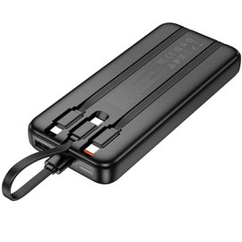 Повербанк HOCO Sabio J132 with 3 cables 10000 mAh 22.5W Black (6942007632577), Ёмкость: 10 000 mAh, Цвет : Чёрный, изображение 4
