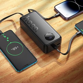 Повербанк HOCO Sabio J132B with 3 cables 30000 mAh 22.5W Black (6942007632614), Ємність: 30 000 mAh, Колір: Чорний, зображення 6