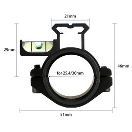Кольцо Vector Optics 30/25,4 мм с пузырьковым уровенем и планкой Пикатинни сверху (SCACD-07), изображение 6