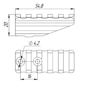 Планка BGN ARMO ДКМ Picatinny H20-5S (R-DKM-H20-S05), изображение 5