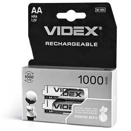 Аккумуляторная батарейка Videx Rechargeable AA 1000 mAh 1.2V 2 шт