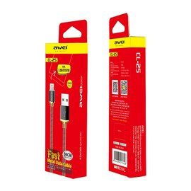 Кабель AWEI Lightning CL-25 0.3 м серый (000001524), изображение 2