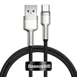 Кабель Baseus Cafule Series Metal Data Cable USB To Type-C 1m, 66W/6A черный (000010875)
