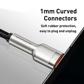 Кабель Baseus Cafule Series Metal Data Cable USB To Type-C 1m, 66W/6A черный (000010875), изображение 3