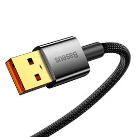 Кабель Baseus Explorer Series Auto Power-Off Fast Charging Data Cable USB To Type-C 100W/6A, 1m черный (000010873), изображение 2