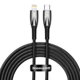 Кабель Baseus Type-C to Lightning Glimmer Series Fast Charging Data Cable 2m, 20W черный (000010114)