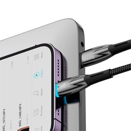Кабель Baseus Type-C to Lightning Glimmer Series Fast Charging Data Cable 2m, 20W черный (000010114), изображение 3