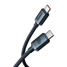 Кабель Baseus Type-C to Type-C Crystal Shine Series Fast Charging Data Cable 1.2m, 100W черный (000009712), изображение 2