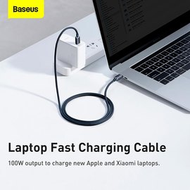 Кабель Baseus Type-C to Type-C Crystal Shine Series Fast Charging Data Cable 1.2m, 100W черный (000009712), изображение 6