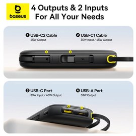 Повербанк Baseus EnerFill FC31 QPow 3 10000 mAh 45W Black (P10082102123-0), изображение 4