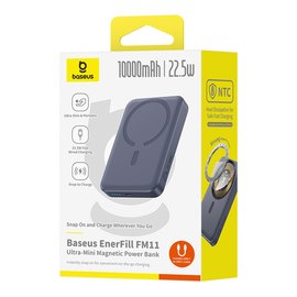 Повербанк Baseus EnerFill FM11 10000 mAh 22.5W Ultra-Mini Magnetic Grey (P1008210E513-00), Цвет : Серый, изображение 5