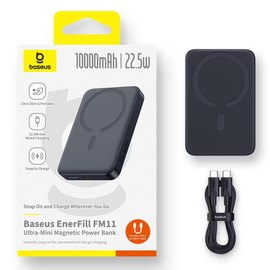 Повербанк Baseus EnerFill FM11 10000 mAh 22.5W Ultra-Mini Magnetic Grey (P1008210E513-00), Цвет : Серый, изображение 6