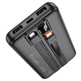 Повербанк HOCO Speed energy power bank with cable J118 10000 mAh Black, изображение 2