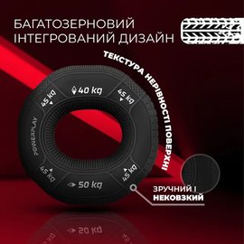Еспандер кистьовий PowerPlay 4331 Hand Grip Hard 50-55-60 кг Темно-синій (PP_4331_Navy_(50-55-60)), зображення 6