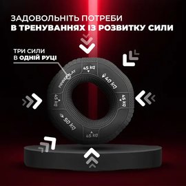 Еспандер кистьовий PowerPlay 4331 Hand Grip Hard 50-55-60 кг Темно-синій (PP_4331_Navy_(50-55-60)), зображення 4